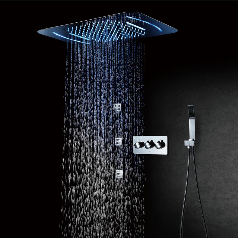 Shower Panel 380x580mm Large Rain Showerhead 304sus Bathroom Conceal Ceiling Shower head Set with hand shower and 4 way diverter valve
Shower Panel 380x580mm Large Rain Showerhead 304sus Bathroom Conceal Ceiling Shower head Set with hand shower and 4 way diverter valve