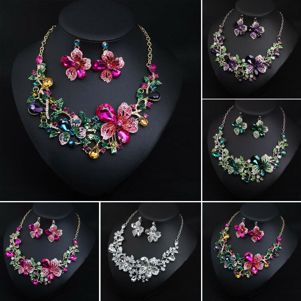 Fashion Flower Crystal Women Wedding Jewelry Set For Brides Costume Necklace Earrings Evening Prom Party Accessories, As pic
Fashion Flower Crystal Women Wedding Jewelry Set For Brides Costume Necklace Earrings Evening Prom Party Accessories, As pic