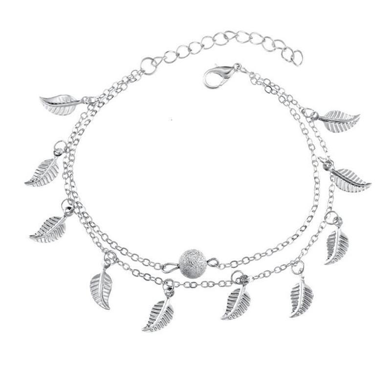Women Gold Leaf Charm Anklets Real Photos Gold Chain Ankle Bracelet Fashion 18k Gold Ankle Bracelets Foot Jewelry GB1485