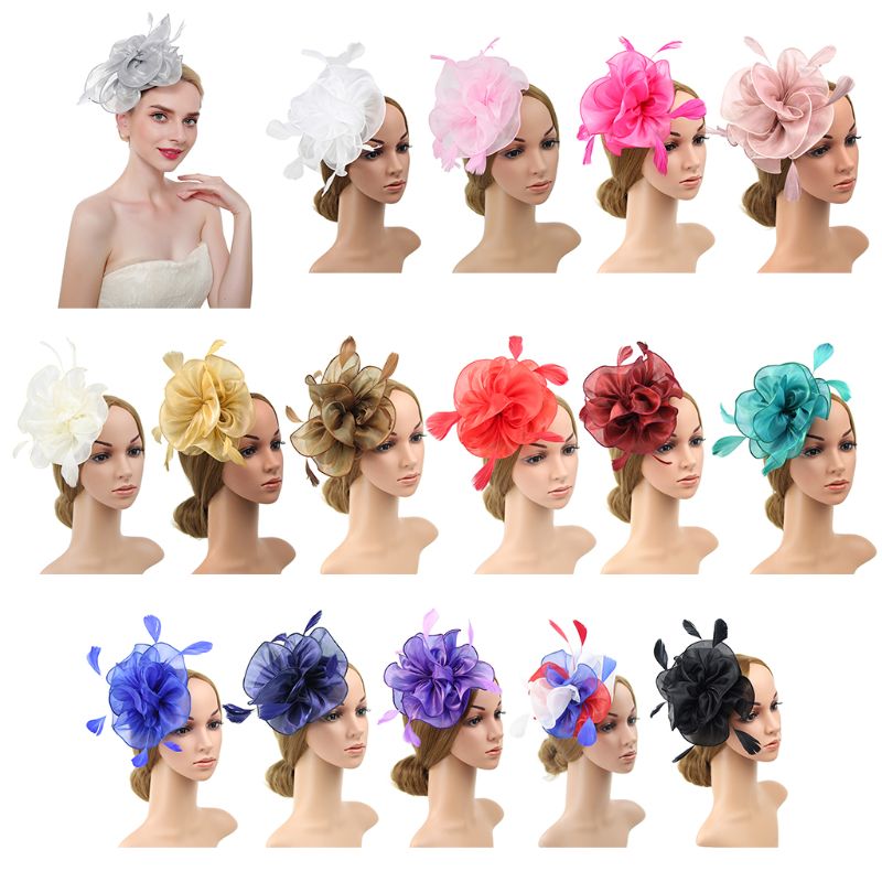 16 Color Women Large Ruffles Flower Fascinator Hat Vintage Solid Color Multi Feather Kentucky Derby Party Duckbill Hair Clip
16 Color Women Large Ruffles Flower Fascinator Hat Vintage Solid Color Multi Feather Kentucky Derby Party Duckbill Hair Clip