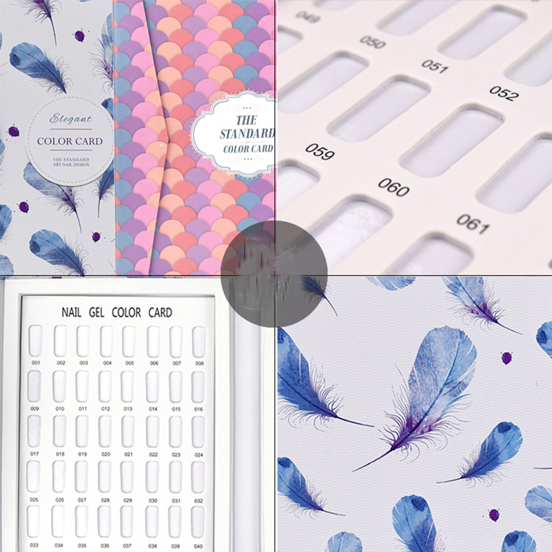 Nail Practice & Display Professional 80 Colors Fan Shaped Feather Pattern Gel Polish Card Book Chart With False Tips Art Salon 1 Set