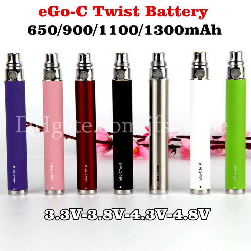 EGO-C Twist 510 Thread Variable Voltage Battery EVOD twist 3.3-4.8V 650 900 1100 1300 mAh Electronic Cigarette
EGO-C Twist 510 Thread Variable Voltage Battery EVOD twist 3.3-4.8V 650 900 1100 1300 mAh Electronic Cigarette