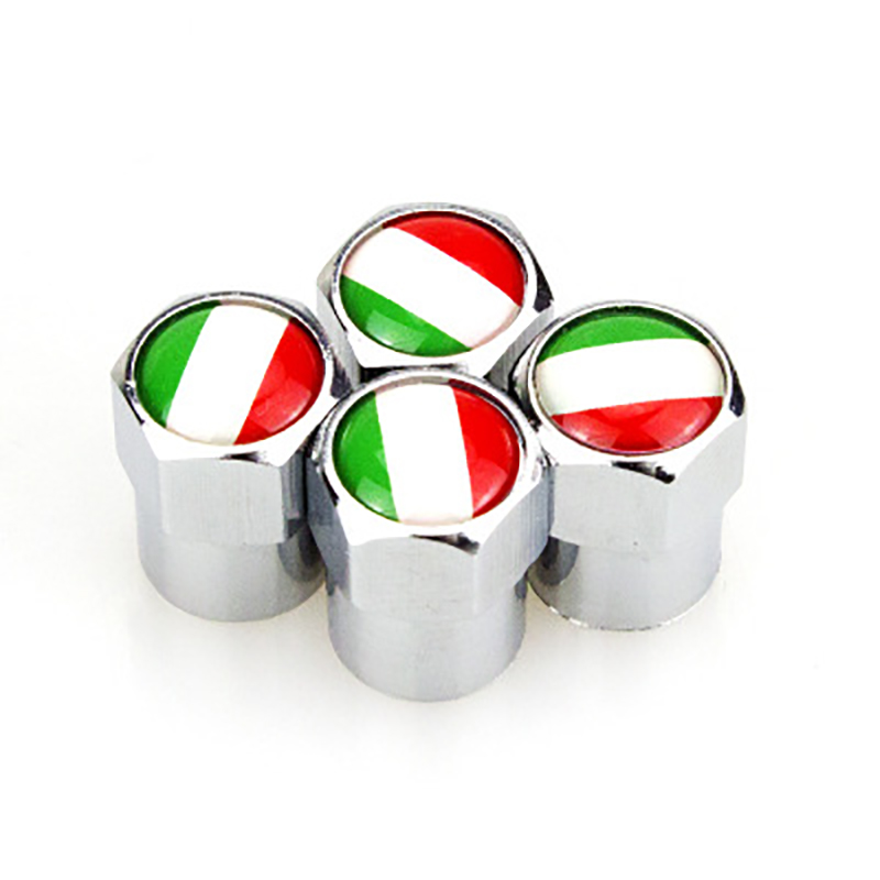 Aluminum Metal Car Tire Valve Tyre Cap Wheels Air Stems Dust Cover Logo DE US IT Flag for Mercedes VW BMW Ford Peugeot