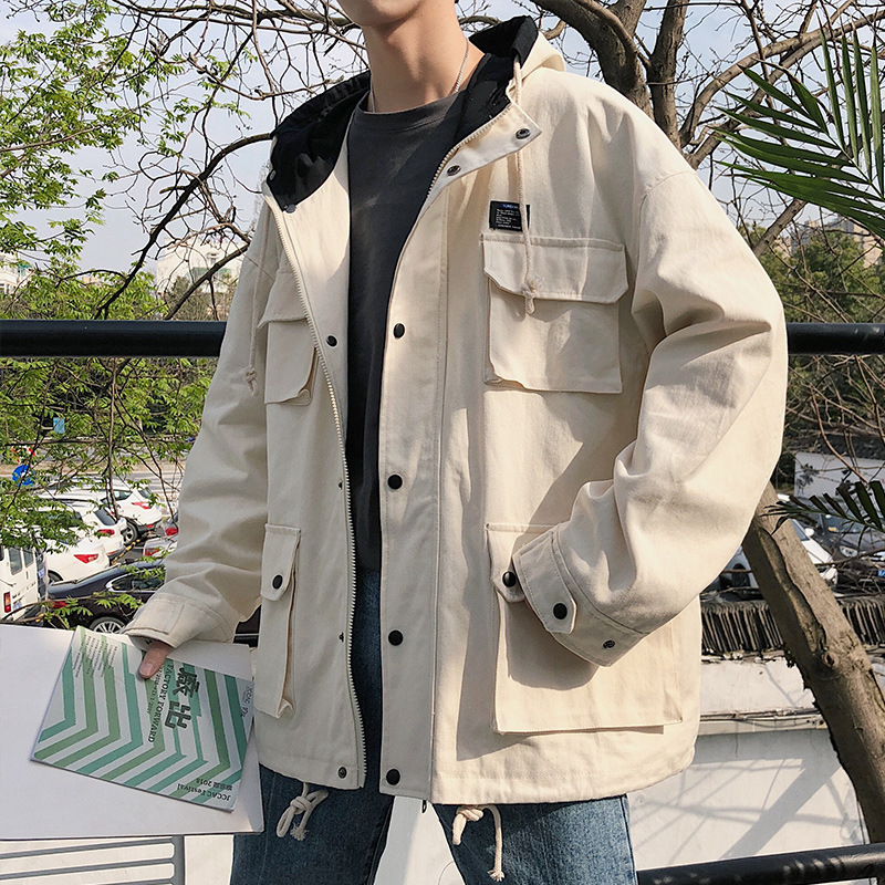 New 2020 Fashion tooling students loose denim jacket male Korean Cotton hooded jacket with hat Hong Kong style outerwear, Black
New 2020 Fashion tooling students loose denim jacket male Korean Cotton hooded jacket with hat Hong Kong style outerwear, Black