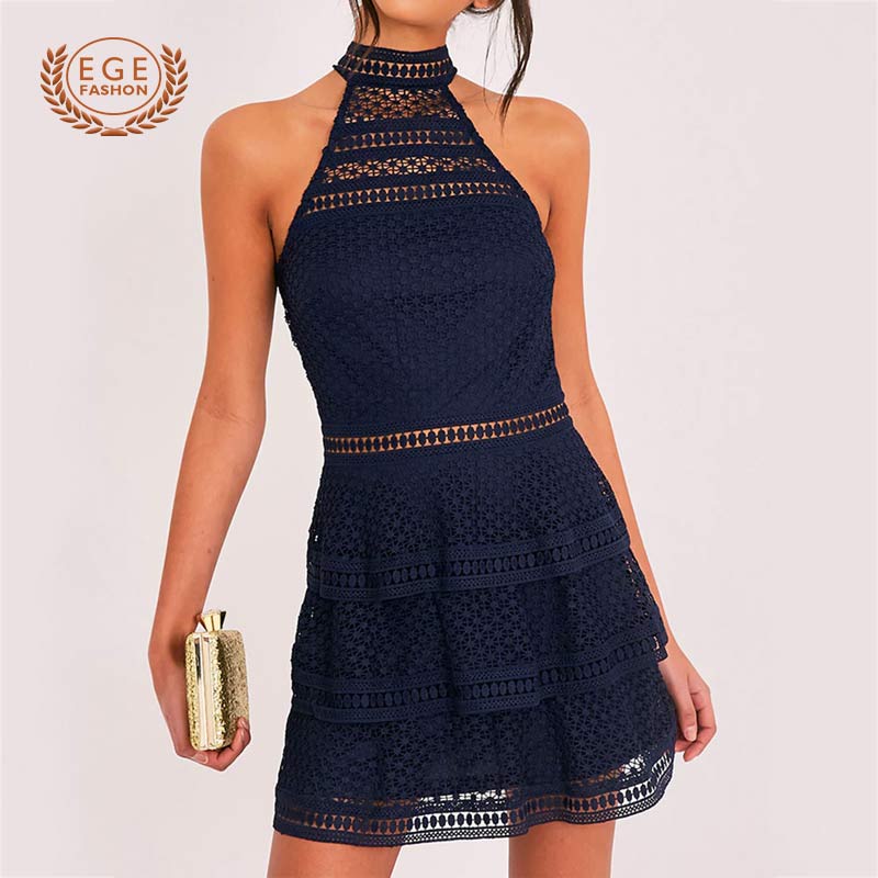 Elegant Hollow Out Dress Women Ruffle Lace Short Dresses Slim Halter Mini Dress Sleeveless Vintage Dresses Backless Vestidos, White dress
Elegant Hollow Out Dress Women Ruffle Lace Short Dresses Slim Halter Mini Dress Sleeveless Vintage Dresses Backless Vestidos, White dress