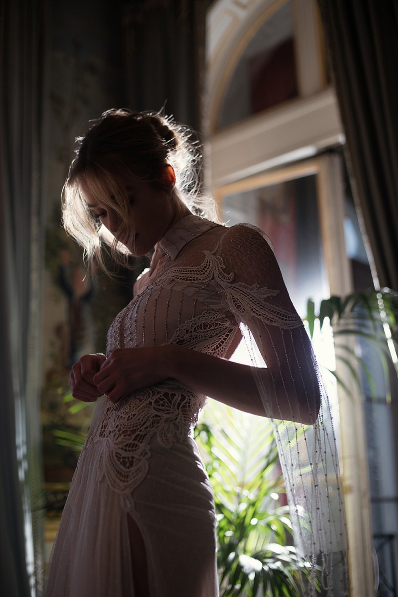 inbal dror mermaid wedding dresses lace beading split backless bridal gowns custom chapel country robe de marie