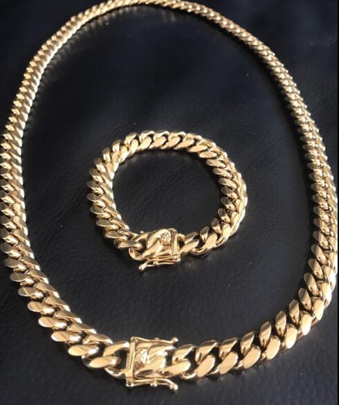 12mm Mens Miami Cuban Link Chain Stainless Steel HEAVY 14K Gold Plated Hip Hop12mm Men's Miami Cuban Link Bracelet & Chain Set 18k Gold Plat 
12mm Mens Miami Cuban Link Chain Stainless Steel HEAVY 14K Gold Plated Hip Hop12mm Men's Miami Cuban Link Bracelet & Chain Set 18k Gold Plat