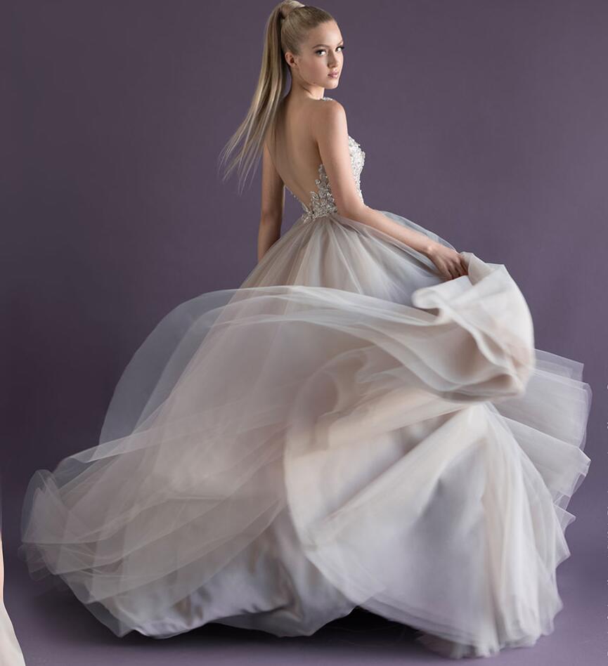 Paolo Sebastin Prom Dresses A Line V Neck Lace Appliqued Beads Sexy Backless Evening Gowns Illusion Bodice Formal Occasion Dress