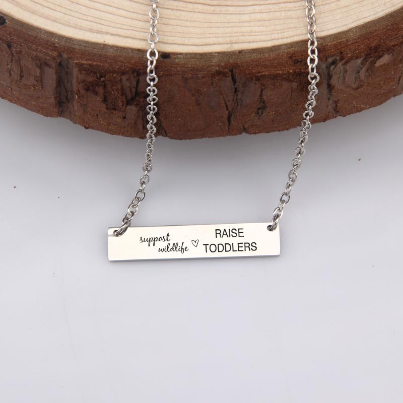 Pendant Necklaces Support Wildlife Raise Toddlers Bar Necklace To Mom Gift Mirror Style Charm Engraved Mother's Day Birthday Jewelry
Pendant Necklaces Support Wildlife Raise Toddlers Bar Necklace To Mom Gift Mirror Style Charm Engraved Mother's Day Birthday Jewelry