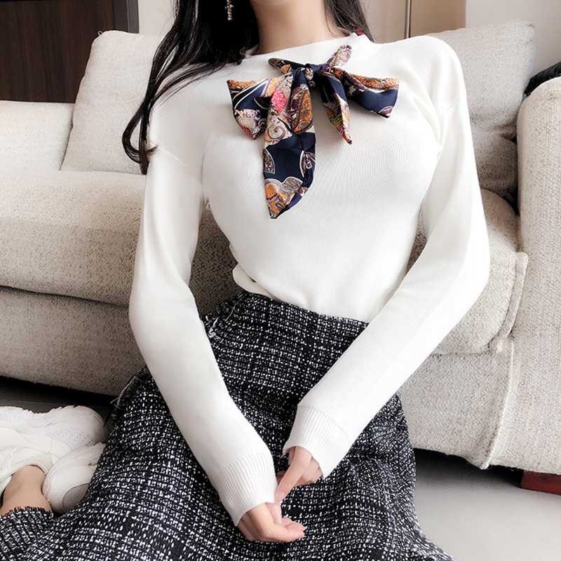 Knitted Sweater Women Winter Basic Tops Fashion Bow Tie Lace Up Elasticity Elegant Ladies Pullovers Sweaters Solid Slim Jumpers, Black
Knitted Sweater Women Winter Basic Tops Fashion Bow Tie Lace Up Elasticity Elegant Ladies Pullovers Sweaters Solid Slim Jumpers, Black