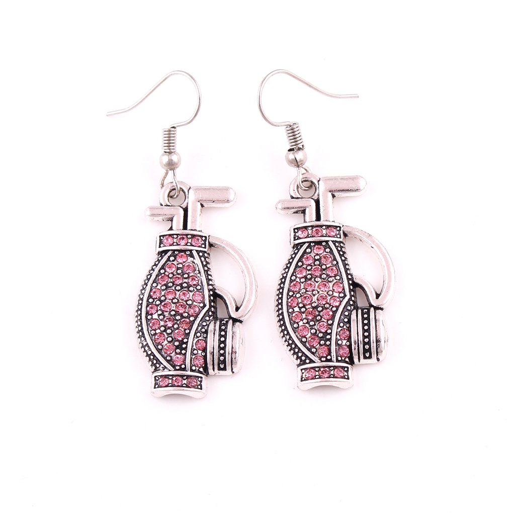 HY166 Fashion single side design metal sports style golf clubs bag and golf penholder sports pendant earring for women gift
HY166 Fashion single side design metal sports style golf clubs bag and golf penholder sports pendant earring for women gift