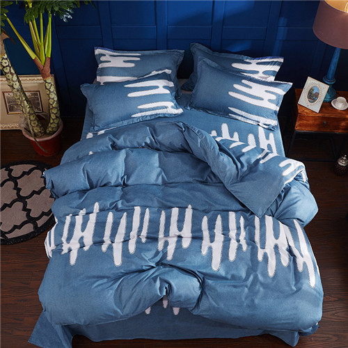 Home Textile summer bedding set Brife style flat sheet Geometric bed set leopard bed linens white grid duvet cover king size