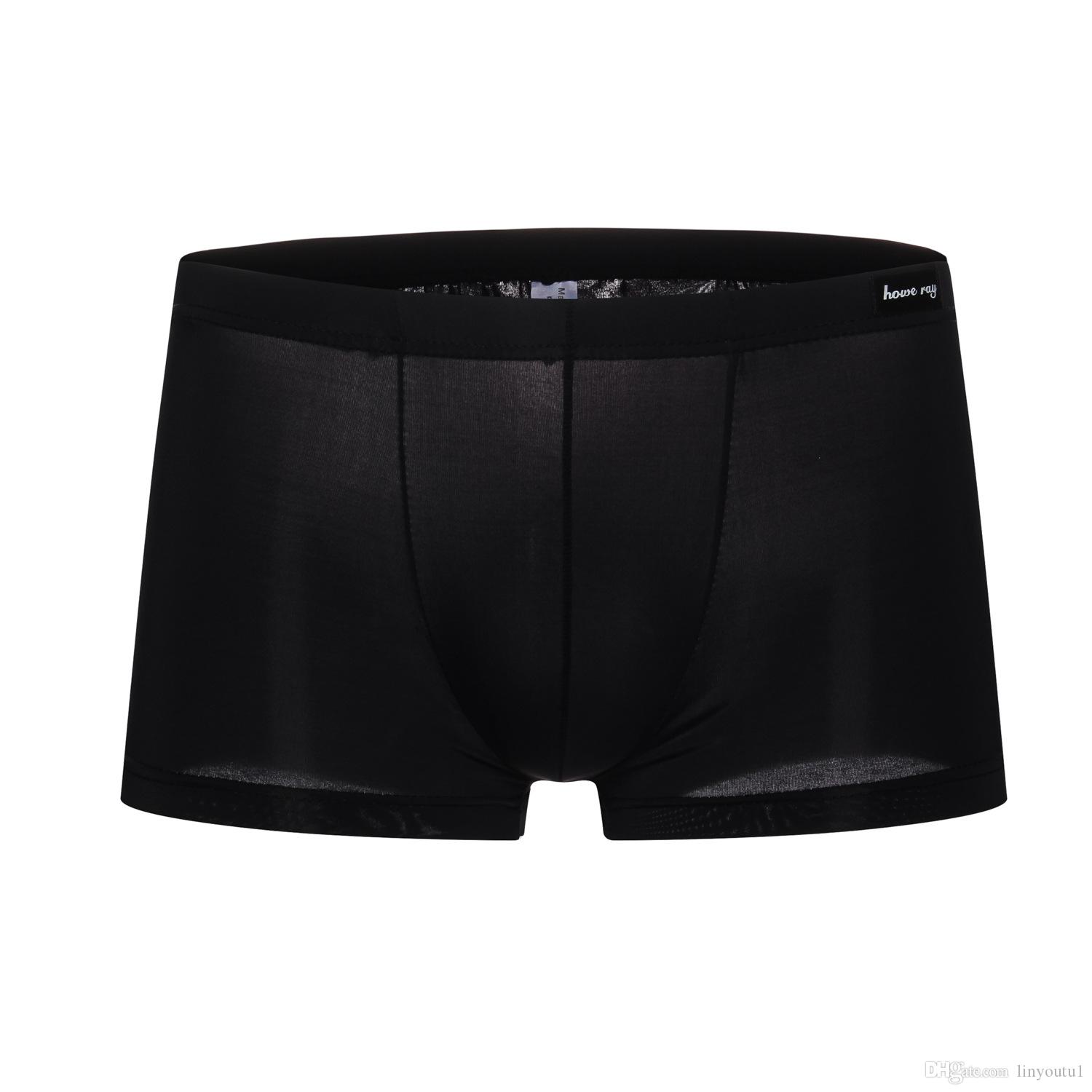 2020 Sexy men underwear Boxer shorts Ice silk u convex soft sexy kilot male men's underpants boxer slips Gay underwear