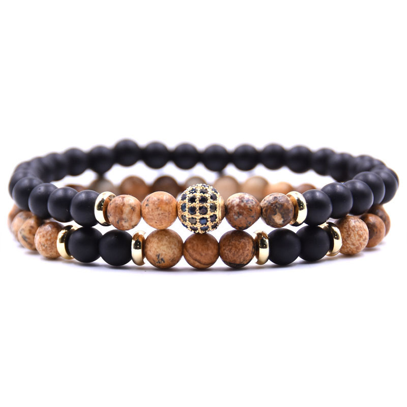 Men Bracelet Set Fashion Men Homme Jewelry 8MM Natural Stone Bracelet Gold Silver Micro-inlaid Zircon CZ Ball Beaded Bracelets, Black
Men Bracelet Set Fashion Men Homme Jewelry 8MM Natural Stone Bracelet Gold Silver Micro-inlaid Zircon CZ Ball Beaded Bracelets, Black