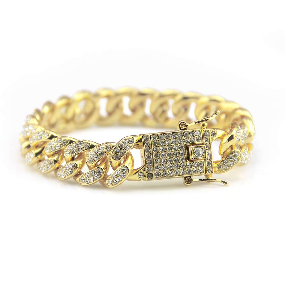 All iced out chains Bracelet for Men's diamond tennis bracelet Hip Hop iced out cuban link chaop bling chains jewelry for Men