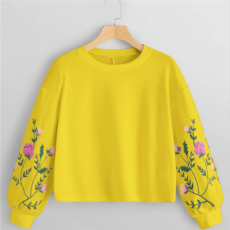 Women Sweatshirt 2020 Fashion Print Flowers Pattern O-Neck Pullovers Tops Casual Solid Color Long Sleeve Sweatshirt For Women, White
Women Sweatshirt 2020 Fashion Print Flowers Pattern O-Neck Pullovers Tops Casual Solid Color Long Sleeve Sweatshirt For Women, White