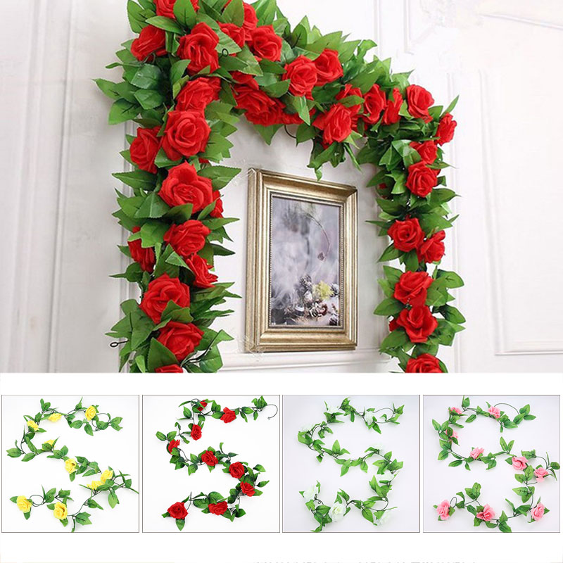 2pcs Artificial Rose Garland Fake Flower Vine for Wedding Garden Decorations JS22, Red
2pcs Artificial Rose Garland Fake Flower Vine for Wedding Garden Decorations JS22, Red