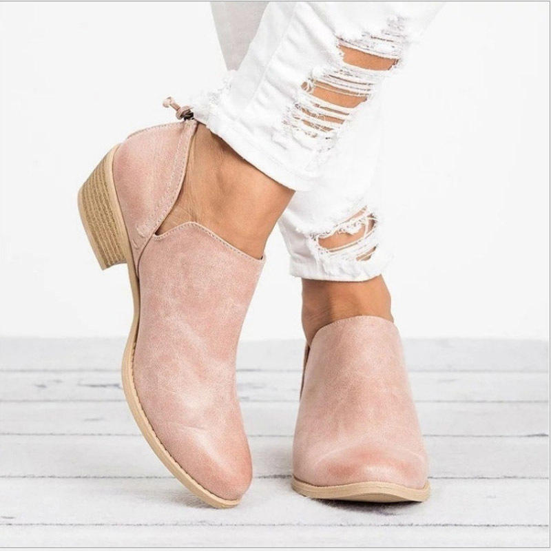 Tangnest Women Ankle Boots PU Leather Casual Platform Oxford Brogue Shoes Fashion Pointed Toe Flats Size 34~43 XWX6903 Y200115