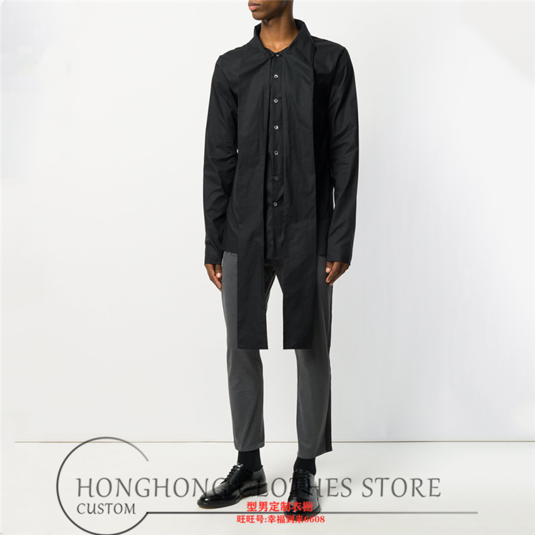 Custom new style loose fashion men' shirts personality youth coat long shirt M-6XL, Black
Custom new style loose fashion men' shirts personality youth coat long shirt M-6XL, Black