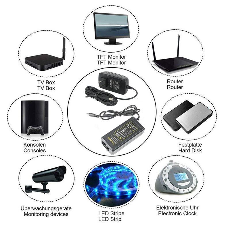 Power Supply DC12V 1A 2A 3A 5A 6A 8A Power Supply Adapter DC12V Volt Power Supply Adapter Lighting Led Strip Lamp