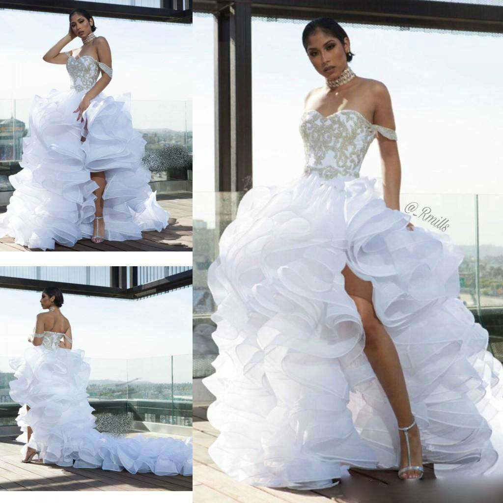 A Line Wedding Dresses Tulle Applique Rhinestone Sequins Wedding Gown High Low Cascading Skirt Bribal Gowns Vestidos De Novia, Coral
A Line Wedding Dresses Tulle Applique Rhinestone Sequins Wedding Gown High Low Cascading Skirt Bribal Gowns Vestidos De Novia, Coral