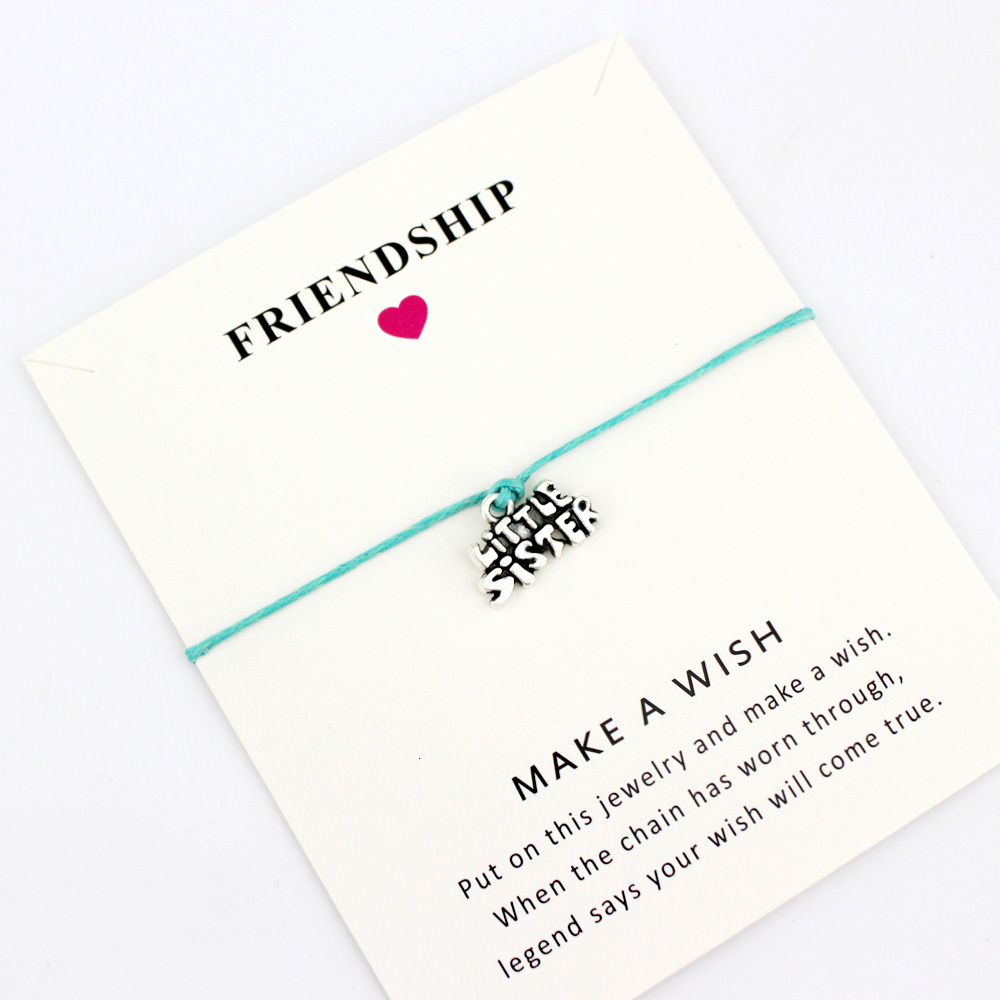Big Little Middle Sister Card Bracelets Mom Mother Hope Best Joy Angel Peace Faith Friends Charm Jewelry Wax Cord Women Gift
Big Little Middle Sister Card Bracelets Mom Mother Hope Best Joy Angel Peace Faith Friends Charm Jewelry Wax Cord Women Gift