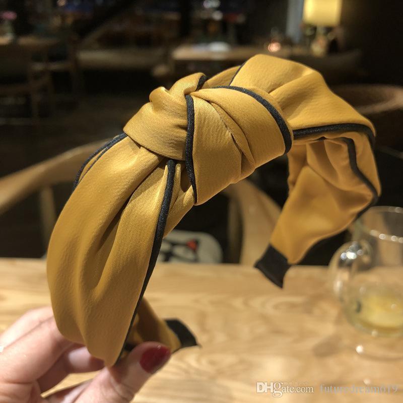Solid Headband For Lady Women Twisted Knot Hair band Wide Cross Hair Hoop Vintage Hair Accessories Headwear