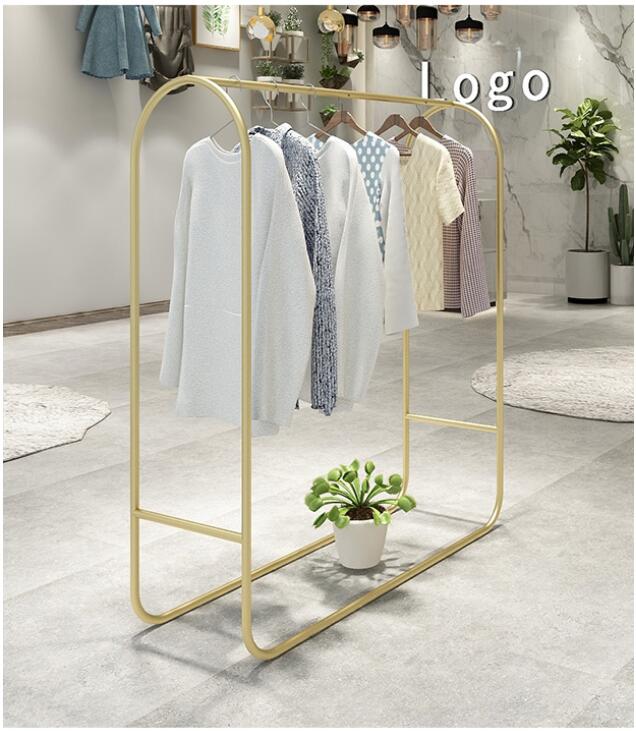 Nordic Golden Middle island clothing Shop rack Commercial Furniture Show Stand Multi-functional Stands Women's cloth store