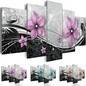 World Art 5 PCS/set Modern Prints Flowers Oil Painting on Canvas Wall Art Pictures for Home Living Room Decor (No Frame)