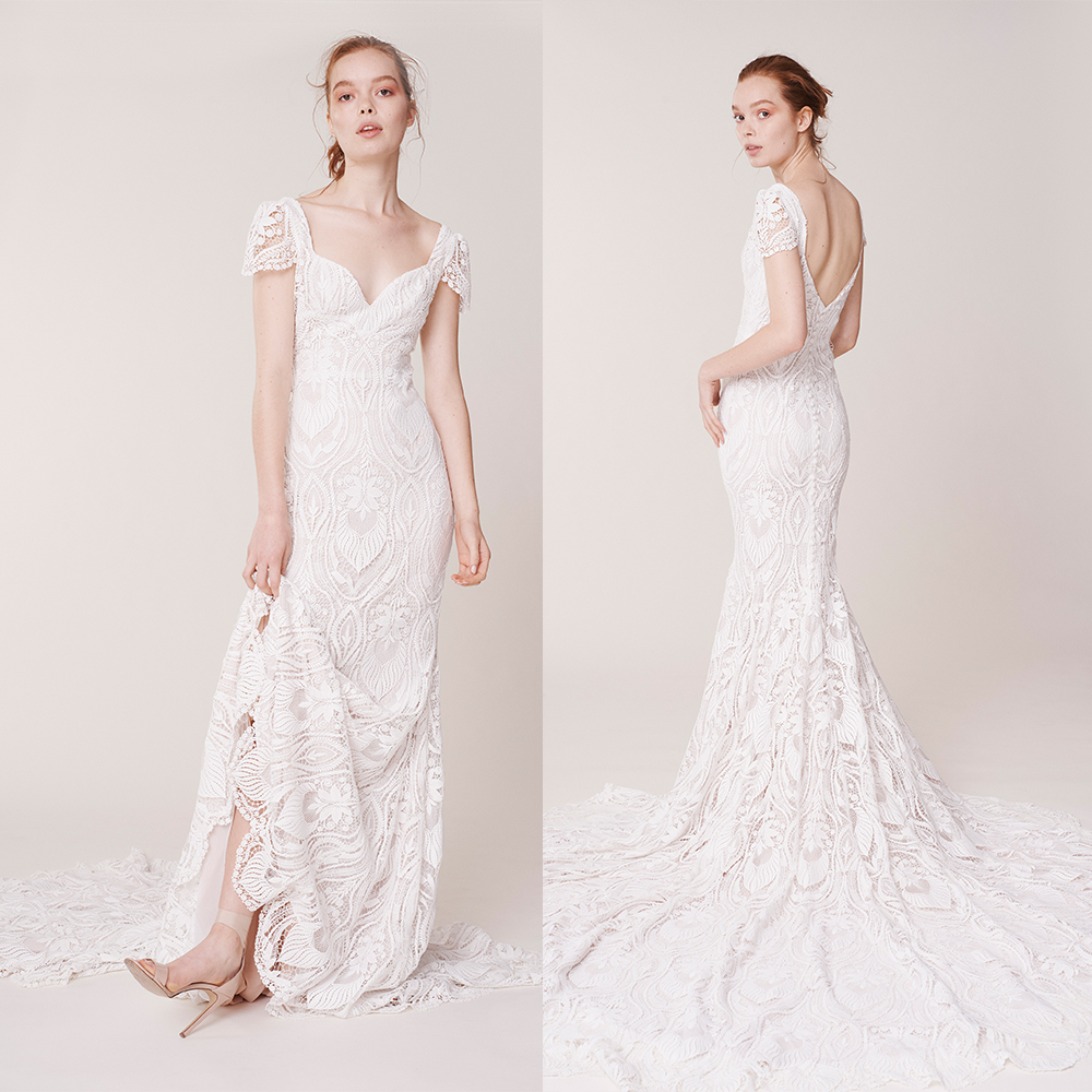 Backless Sheath Wedding Dresses Scoop Sleeveless Capped Appliques Lace Wedding Dress Sweep Train Vestidos De Novia, Nude
Backless Sheath Wedding Dresses Scoop Sleeveless Capped Appliques Lace Wedding Dress Sweep Train Vestidos De Novia, Nude