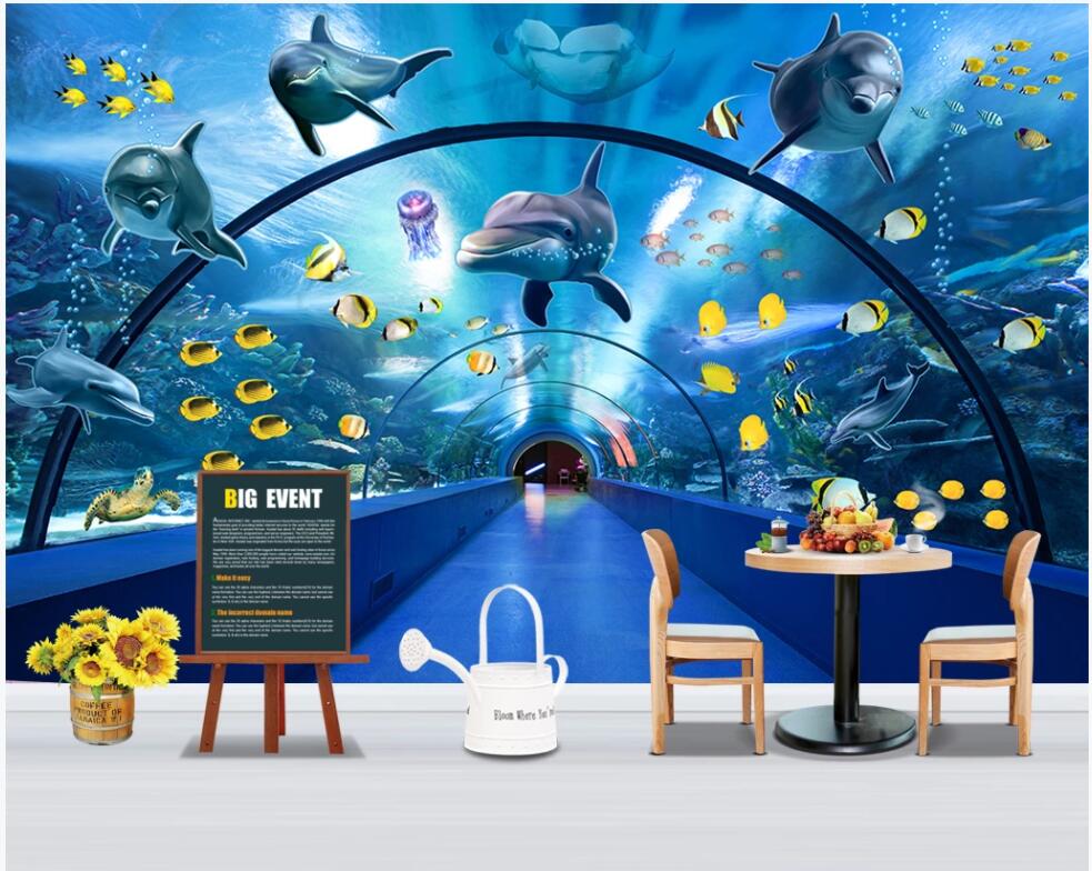 WDBH 3d wallpaer custom photo Underwater World Tunnel Dolphin Whale Aquarium 3d wall murals wallpaper for walls 3 d room home decor, Non-woven wallpaper
WDBH 3d wallpaer custom photo Underwater World Tunnel Dolphin Whale Aquarium 3d wall murals wallpaper for walls 3 d room home decor, Non-woven wallpaper