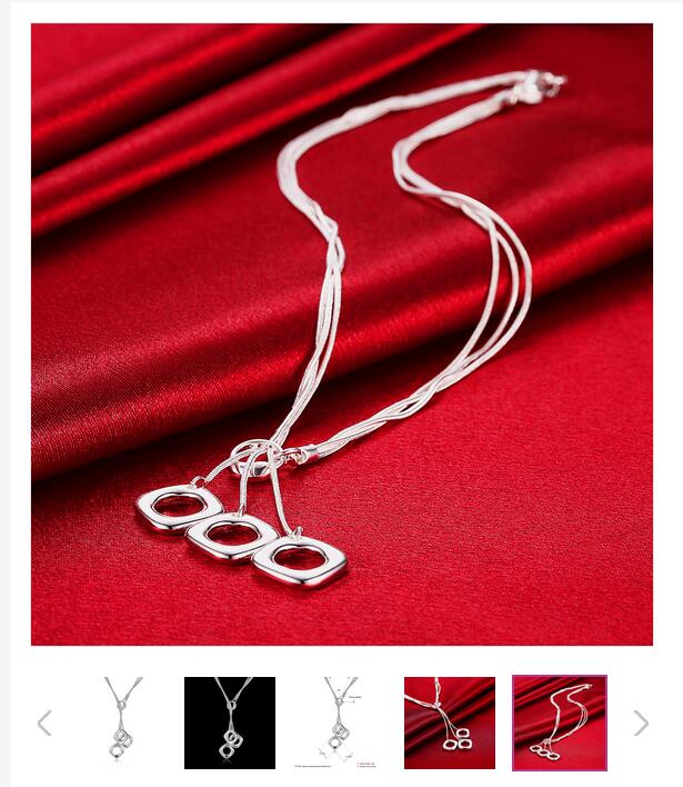 High grade Tai Chi necklace hanging three Quartet sterling silver plate necklace STSN153,fashion 925 silver Chains necklace factory