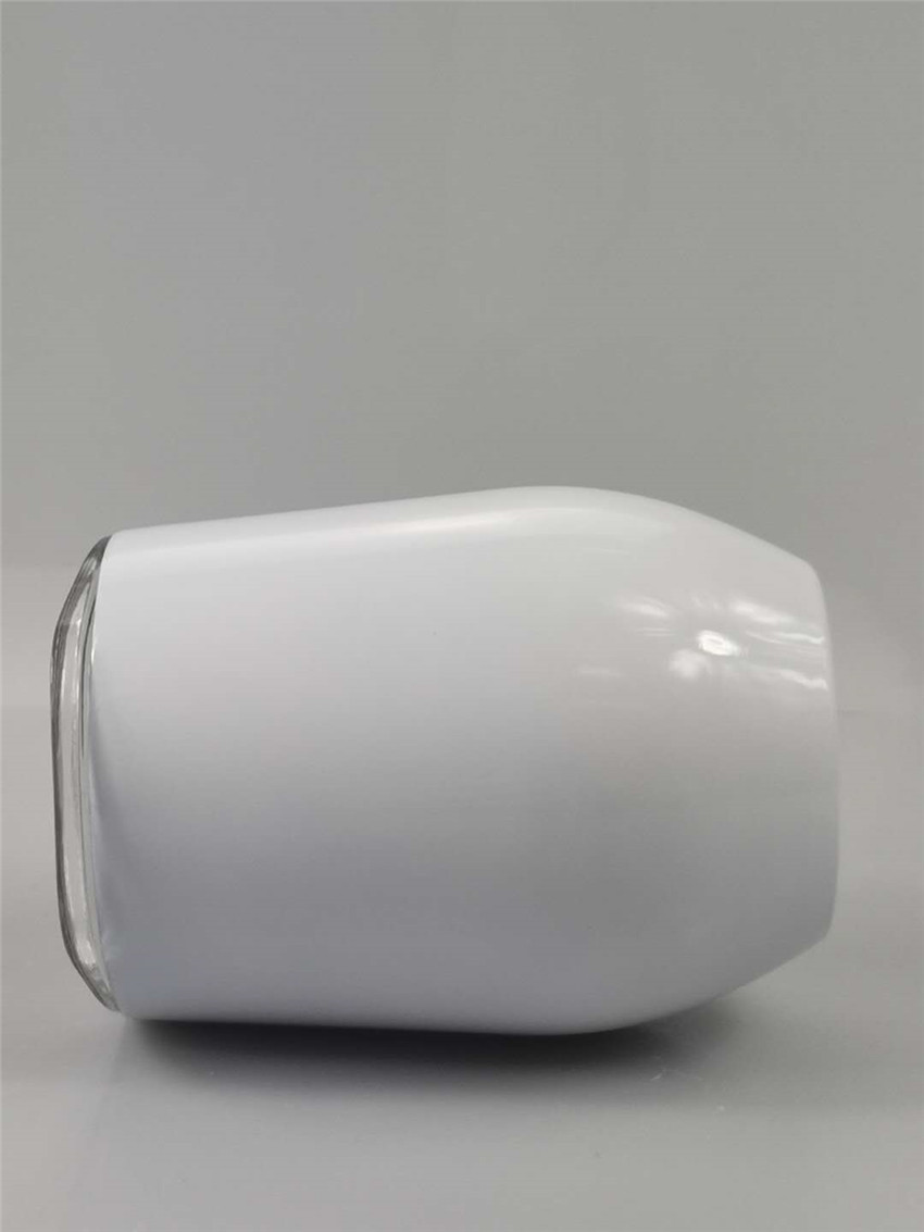 12oz Stainless Steel Wine Tumbler For DIY Sublimation Vacuum Cups Egg Shaped Coffee Mug Thermal Transfer Customize With Lid A05, White
12oz Stainless Steel Wine Tumbler For DIY Sublimation Vacuum Cups Egg Shaped Coffee Mug Thermal Transfer Customize With Lid A05, White