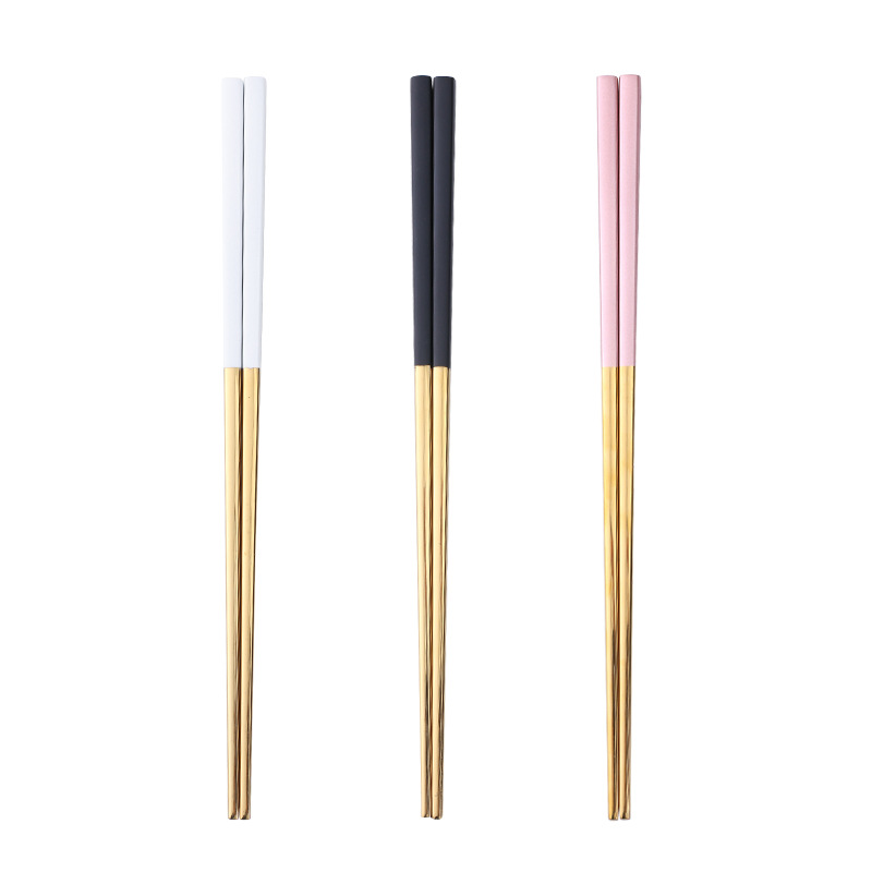 Wed Chopstick Stainless Steel Chopstick Black and Gold