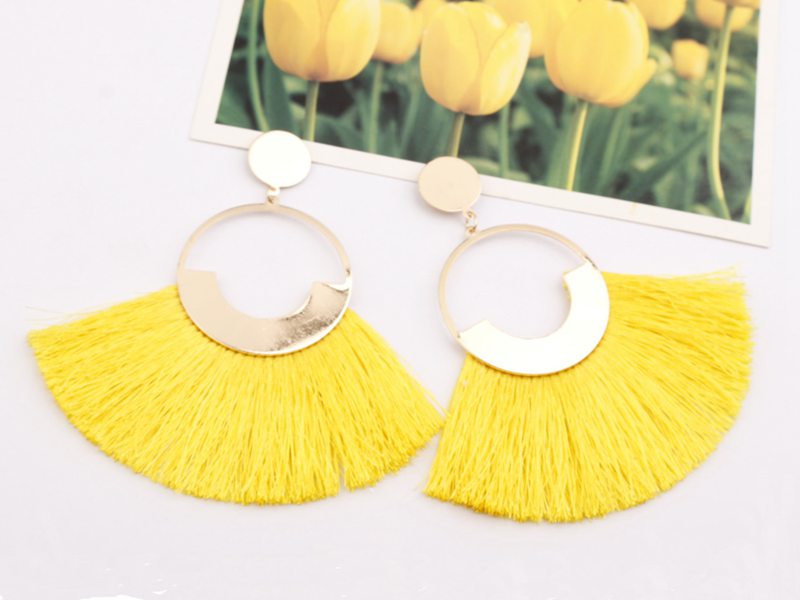 Bohemian fashion tassel earrings female national pendant long rope girl ladies fashion Posey jewelry birthday Easter