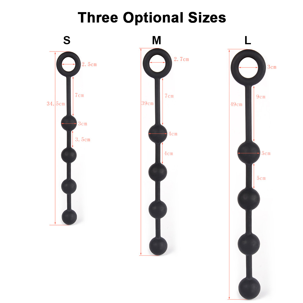 Silicone Anal Plug Vaginal Dilator Anal Beads Butt Plug With 4 Balls Expander Vibrant Sex Toys For Women Men
