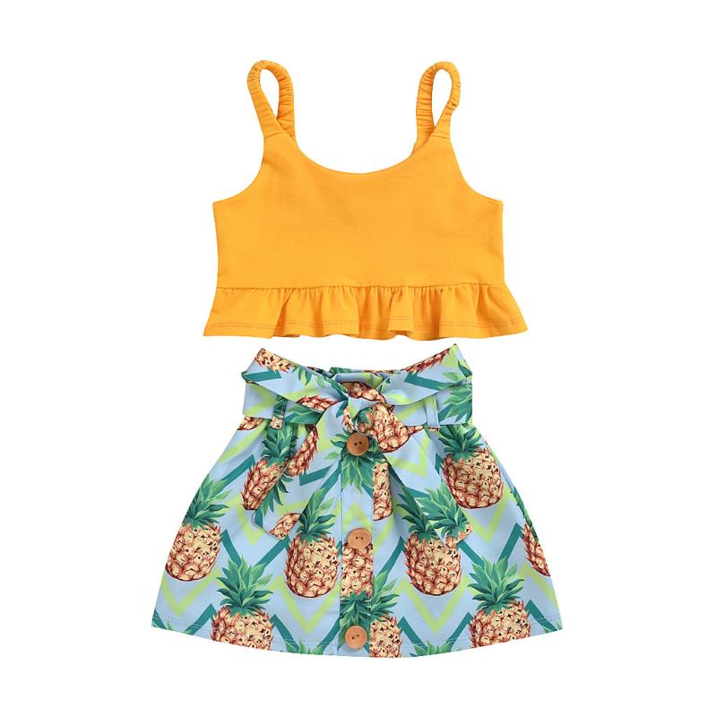 KANCOOLD Girls' Solid Color Frill Sling Top + Pineapple Print Lace Short Skirt Summer Explosion Two-piece Suit, Yellow
KANCOOLD Girls' Solid Color Frill Sling Top + Pineapple Print Lace Short Skirt Summer Explosion Two-piece Suit, Yellow