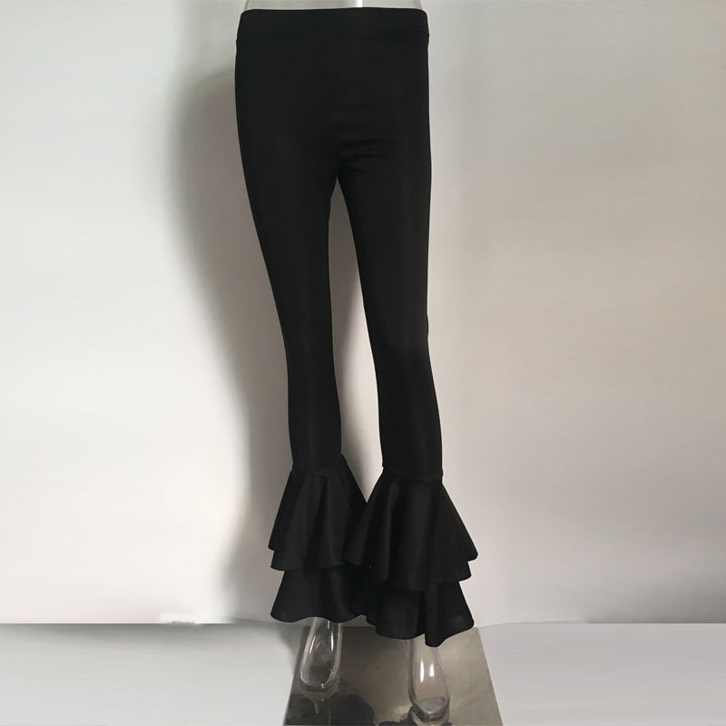 Easy Chic Vintage Ruffles Trousers Women High Waist Hippie Slim Gypsy Bell Bottom Pants Female Flare Palazzo Fashion Streetwear T200103