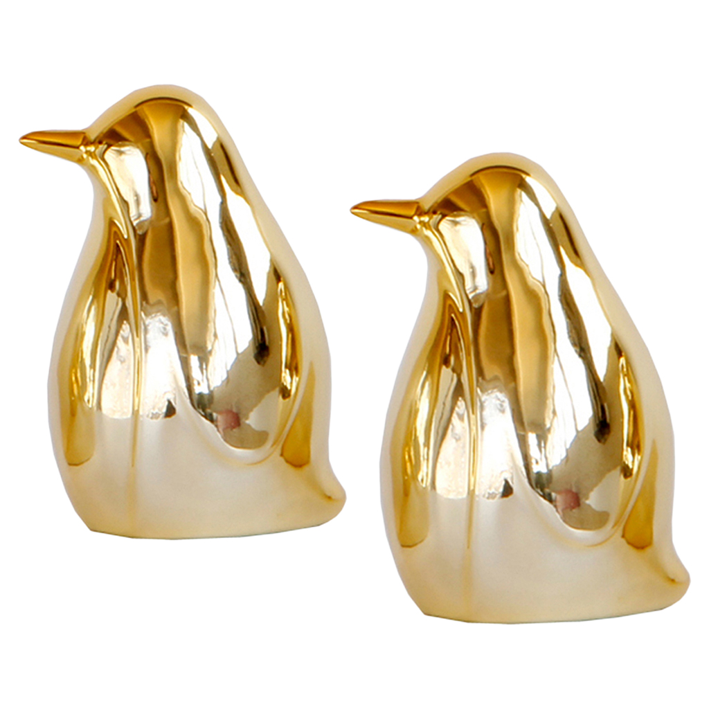 set of 2 gold ceramic penguin animal statues simulation ornaments, for home tablegarden décor - m
set of 2 gold ceramic penguin animal statues simulation ornaments, for home tablegarden décor - m