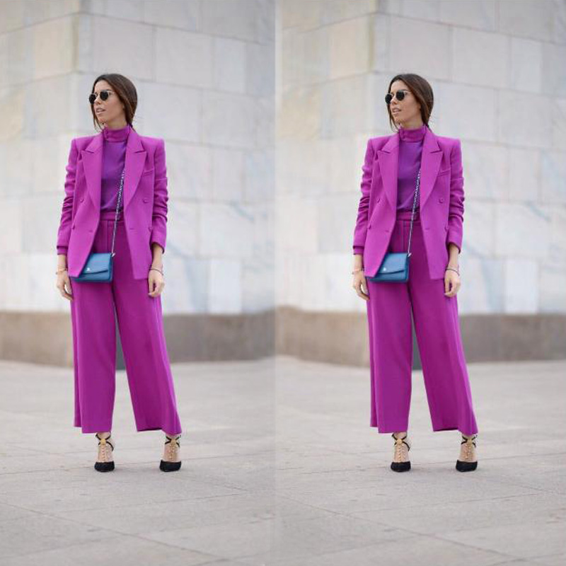 New Fashion Double Breasted 2 Pieces Mother of the Bride Suits Women Ladies Plus Size Office Tuxedos Formal Work Wear For Wedding