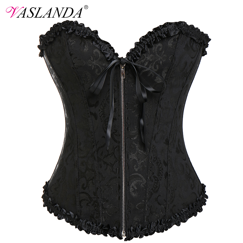 VASLANDA Boned Lace Up Steampunk Corset Women Sexy Bustier Burlesque Gothic Clothing Overbust Corselet Slim Strapless Corsets, Cz-008
VASLANDA Boned Lace Up Steampunk Corset Women Sexy Bustier Burlesque Gothic Clothing Overbust Corselet Slim Strapless Corsets, Cz-008