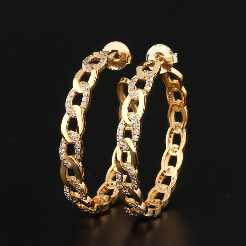Hoop & Huggie Fashion Punk Earrings With Rhinestone Simple Earring Big Circle Gold Color Chain Loop For Women ZK40
Hoop & Huggie Fashion Punk Earrings With Rhinestone Simple Earring Big Circle Gold Color Chain Loop For Women ZK40
