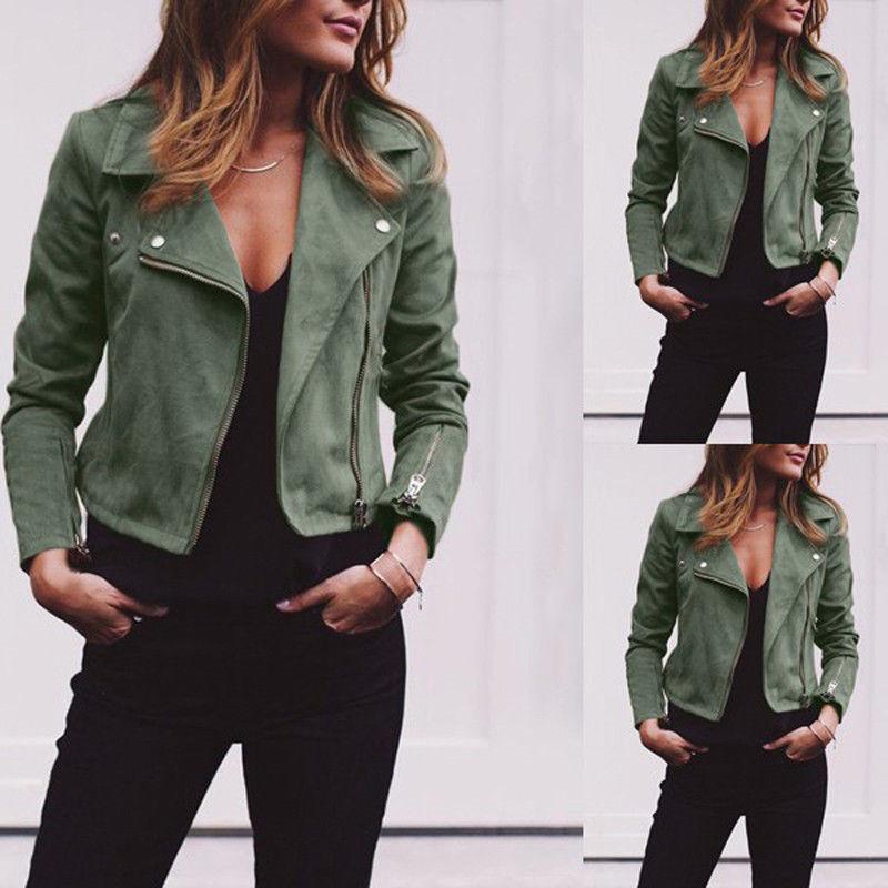 2018 Leather Outerwear & Coats Jackets Ladies Retro Rivet Zipper Up Bomber Casual Winter Flight army green khaki jackets women, As the photo show
2018 Leather Outerwear & Coats Jackets Ladies Retro Rivet Zipper Up Bomber Casual Winter Flight army green khaki jackets women, As the photo show