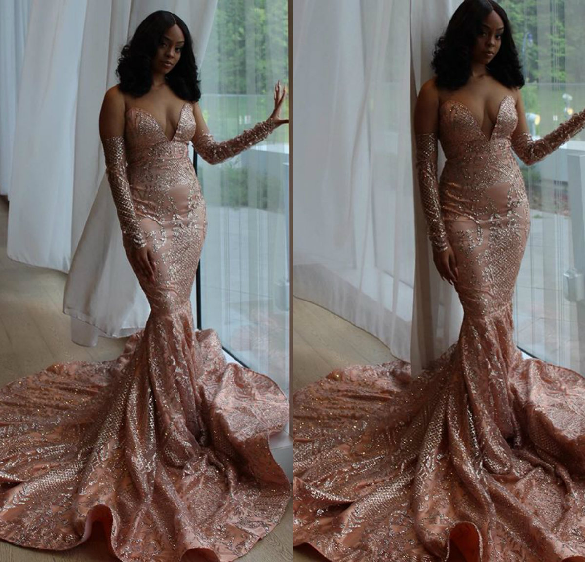 2020 New Arrival Mermaid Evening Dresses Strapless Long Sleeve Satin Formal Dresses Sweep Train Zipper Applique Beads Sequins Party Gown, Burgundy
2020 New Arrival Mermaid Evening Dresses Strapless Long Sleeve Satin Formal Dresses Sweep Train Zipper Applique Beads Sequins Party Gown, Burgundy