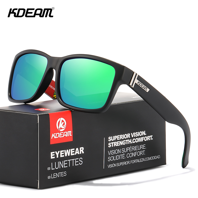 KDEAM Shocking Color 2020 Square Sport Men Sunglasses Polarized Elmore Fashion Glasses for Lady KD505 CX200706