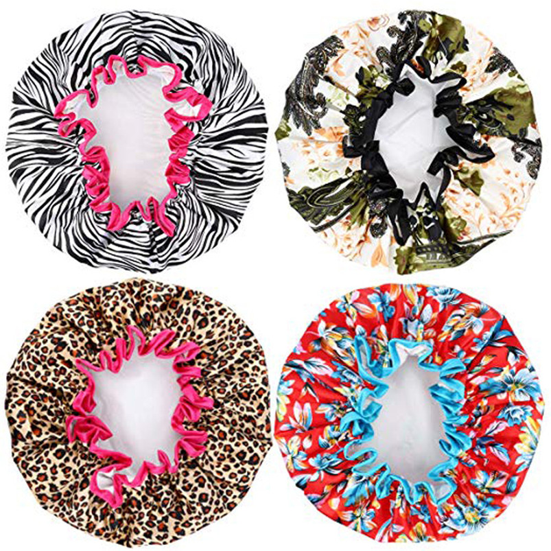 Extra Large Bath Caps Cute Shower Caps Perfect For Hair Lengths Waterproof Double Layer Multi-functional Shower Caps