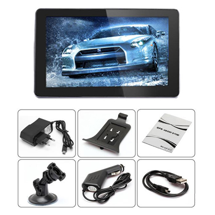 5 inch Car Auto GPS Navigator Bluetooth AV-IN FM CPU 800MHZ Build-in 8GB IGO Primo Maps