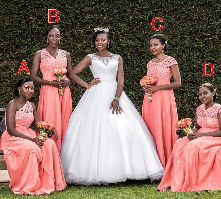 New Arrival Coral Bridesmaid Dresses Cheap Lace Top JIllusion Floor Length Country Wedding Maid Of Honor Dress 133
New Arrival Coral Bridesmaid Dresses Cheap Lace Top JIllusion Floor Length Country Wedding Maid Of Honor Dress 133