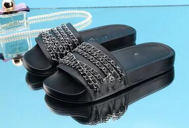 Hot Sale-2019 summer new arrival women's sandals and slippers, fashion classic cashmere genuine leather beach slippers outdoor m, Black leather silver chain
Hot Sale-2019 summer new arrival women's sandals and slippers, fashion classic cashmere genuine leather beach slippers outdoor m, Black leather silver chain