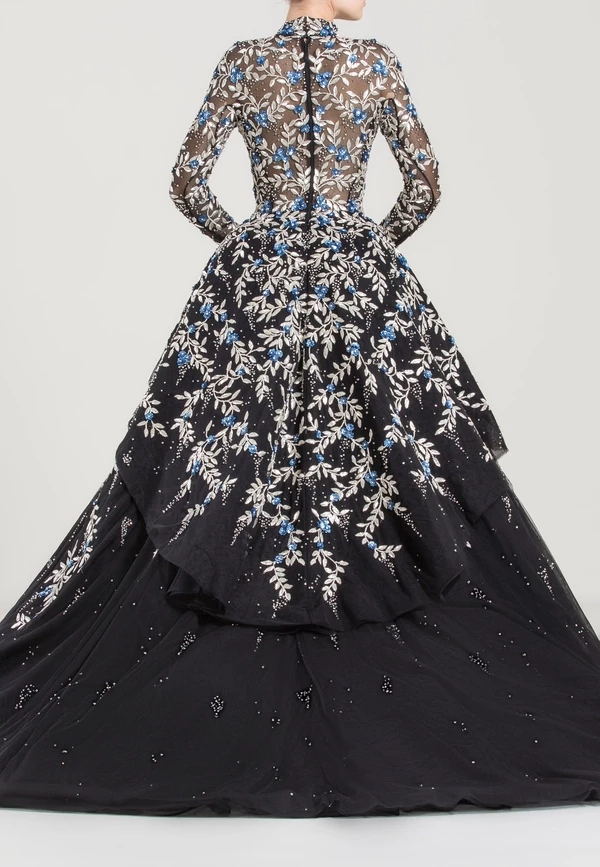 Sexy A Line Prom Dress Beaded Appliqued Illusion Long Sleeve High Low Cocktail Gowns Custom Made Evening Dresses